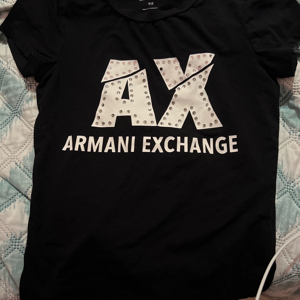 XS Armani Exchange rhinestone top